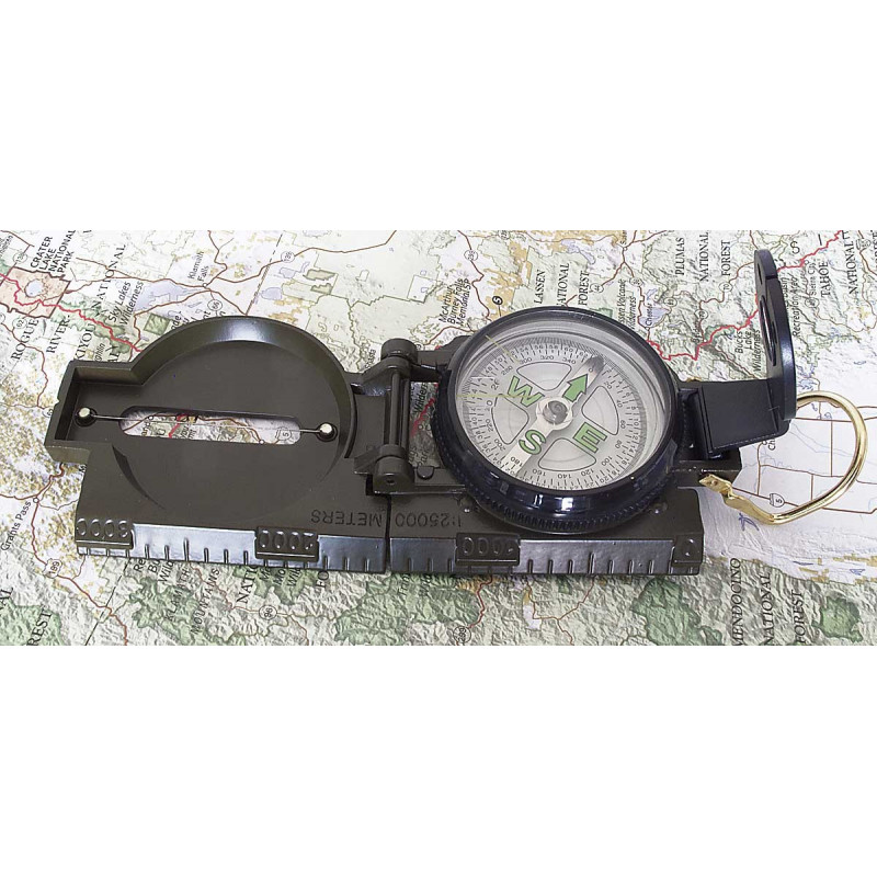 Boussole de randonnée avec goniomètre boussole de visée en métal boussole  de navigation pour la géologie