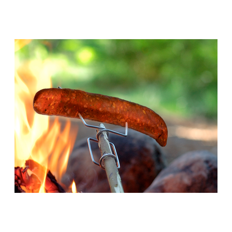 Coloré Bâton grillé, manche en bois, 8 brochettes, fourchette télescopique,  outil de barbecue. M79786