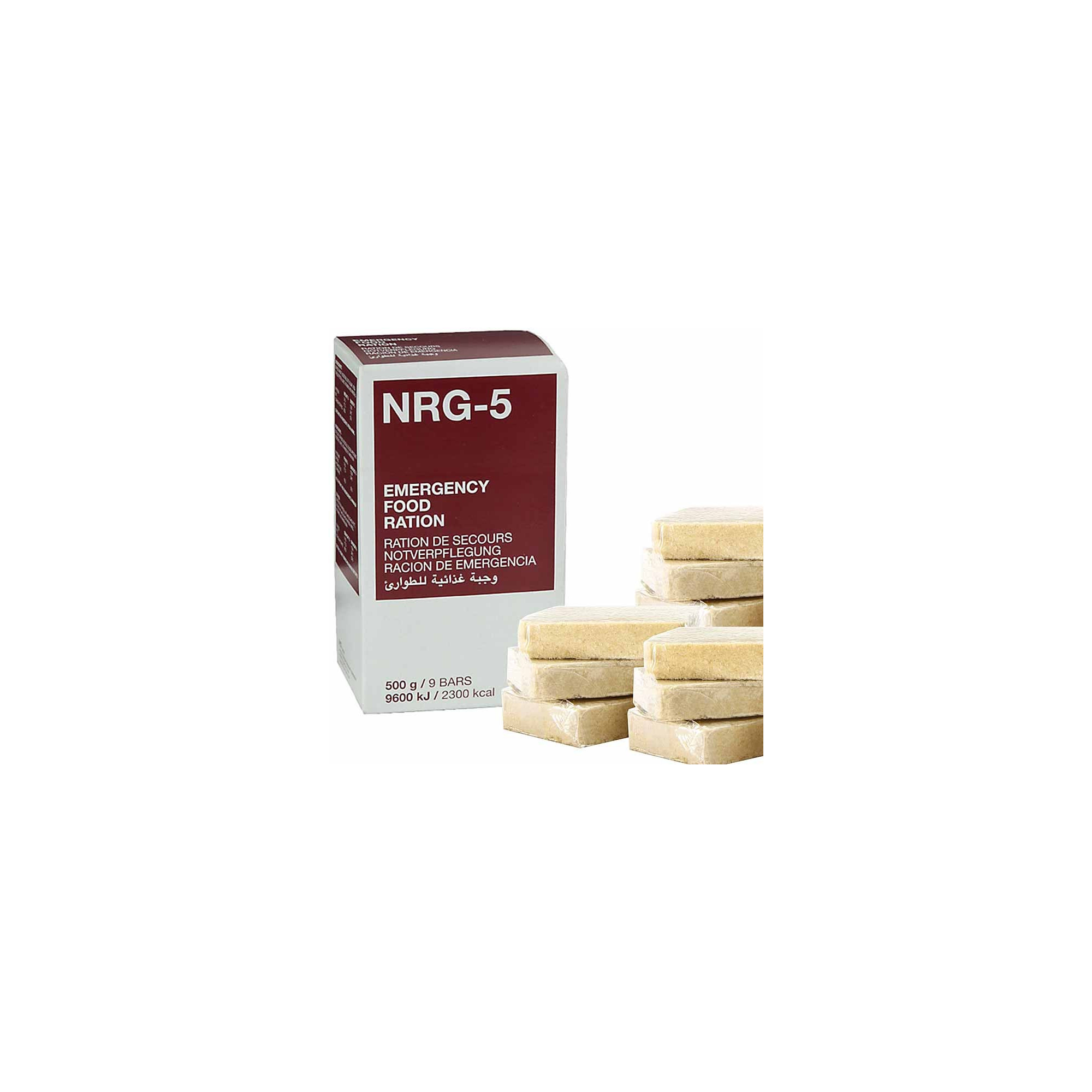 MFH NRG-5 1 paquet de 9 biscuits pour ration de survie 500 g, Blanc