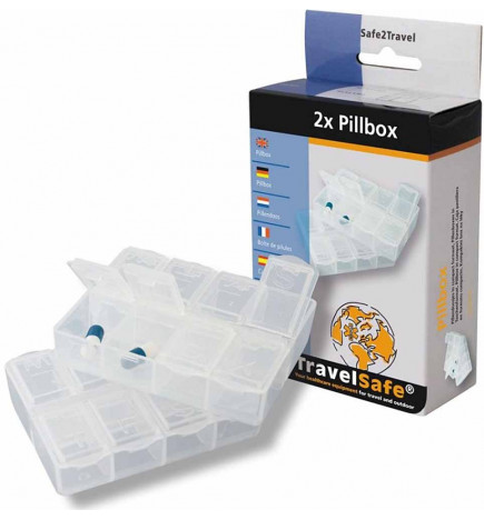 2 Travel pill boxes TravelSafe