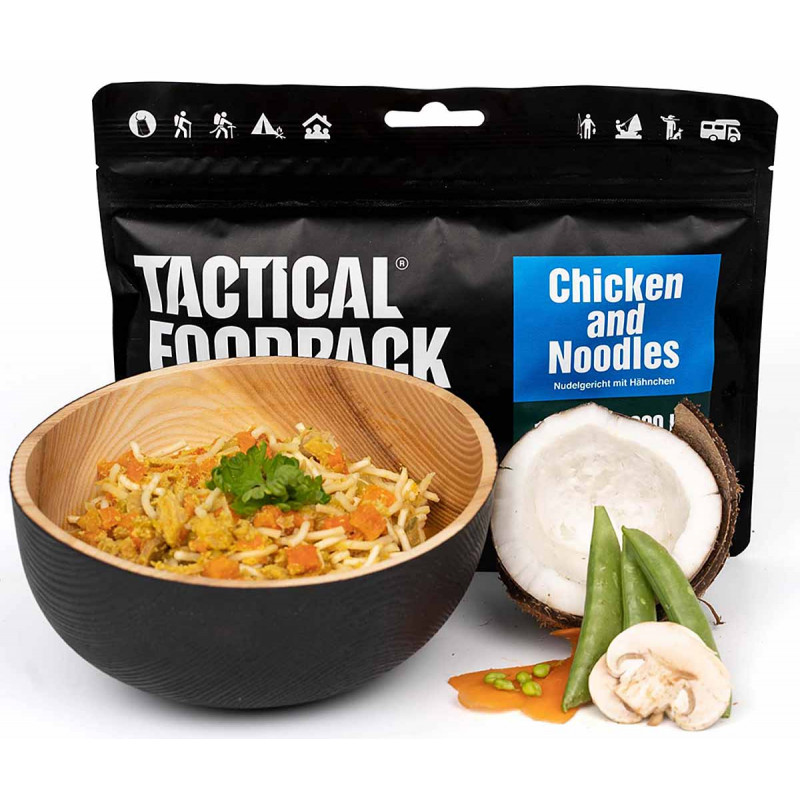 Gefriergetrocknete Hühnernudeln Tactical Food vorne