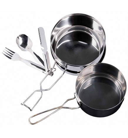 3-piece open stainless steel bivouac bowl